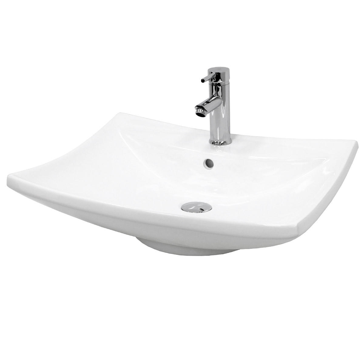 WASCHBECKEN - Weiß, Keramik (46/16.5/60.5cm) - ECD-Germany