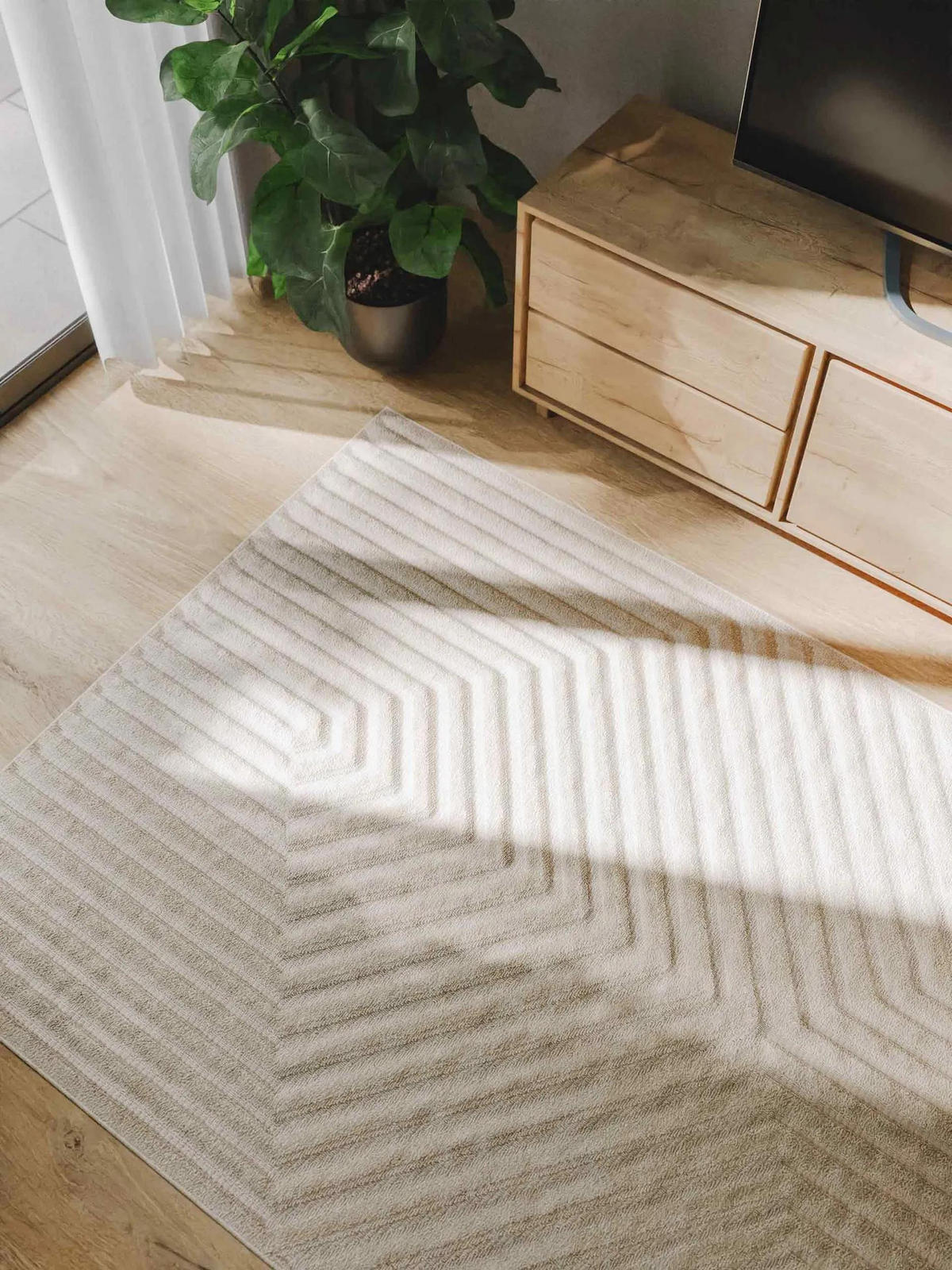 TEPPICH Leo Cream 120x170 cm - Creme, Kunststoff (120/170cm) - benuta