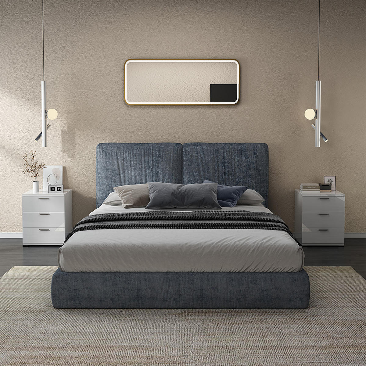 NACHTTISCH Marseille Weiß Hochglanz 46.2 x 60 cm - Weiß Hochglanz, Holzwerkstoff (46.2/60/42cm) - Vicco