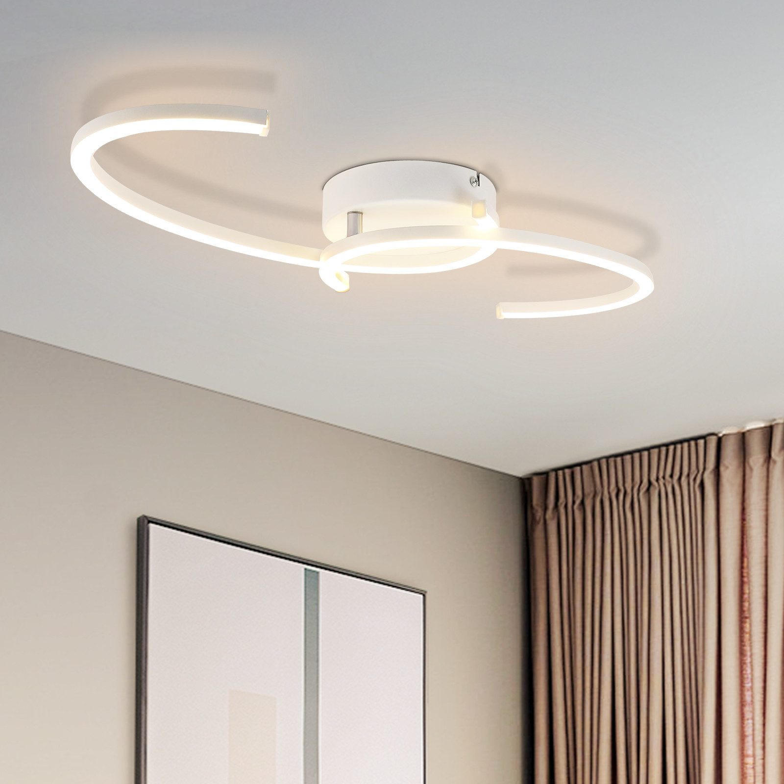 LED-DECKENLEUCHTE Kroeger 23/61.6/7cm - Weiß, Metall (61.6/23/7cm) - Nettlife