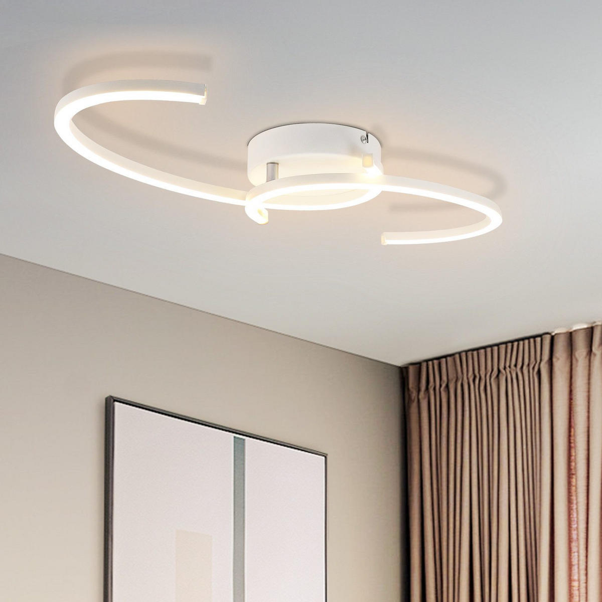 LED-DECKENLEUCHTE Kroeger 23/61.6/7cm - Weiß, Metall (61.6/23/7cm) - Nettlife