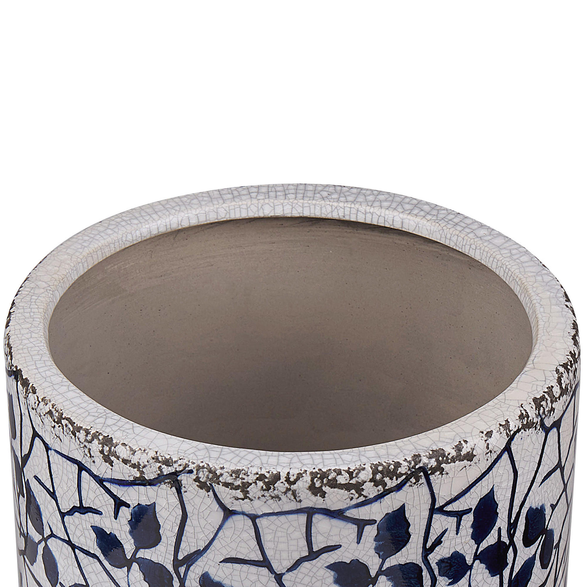 BLUMENVASE Steinzeug weiß Myos - Weiß, Keramik (15cm) - Beliani