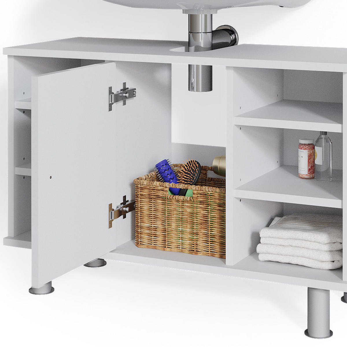 WASCHBECKENUNTERSCHRANK Fynn Weiß 80 x 54 cm - Weiß, Holzwerkstoff (80/54/32cm) - Vicco