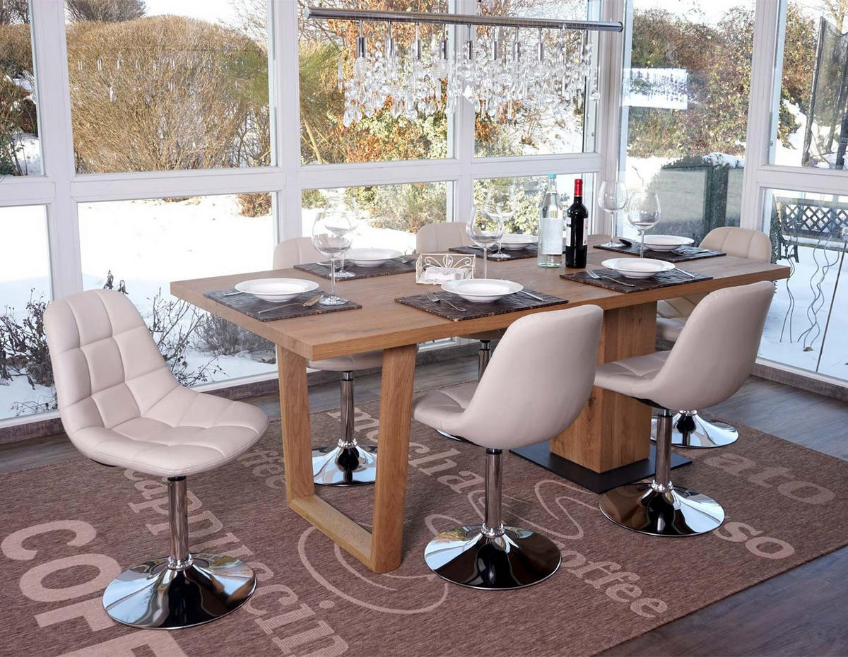 ESSZIMMERSTUHL Grau 6er-Set - Creme/Grau, Textil (47/84/50cm) - MCW