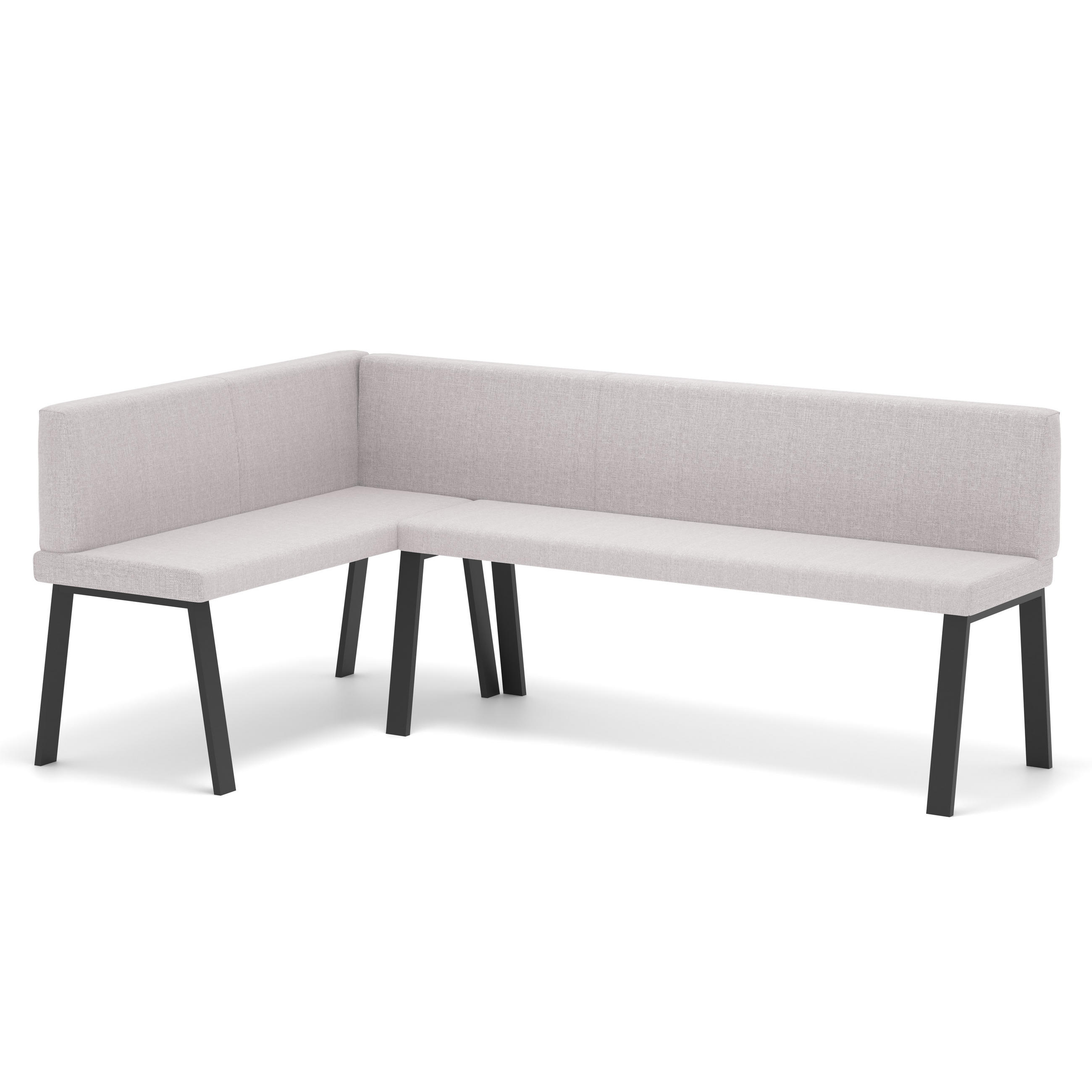 ECKBANK links MONO Y Webstoff glatt, 142/196 cm Beige - Beige, Textil/Metall (142/196cm) - Idohome