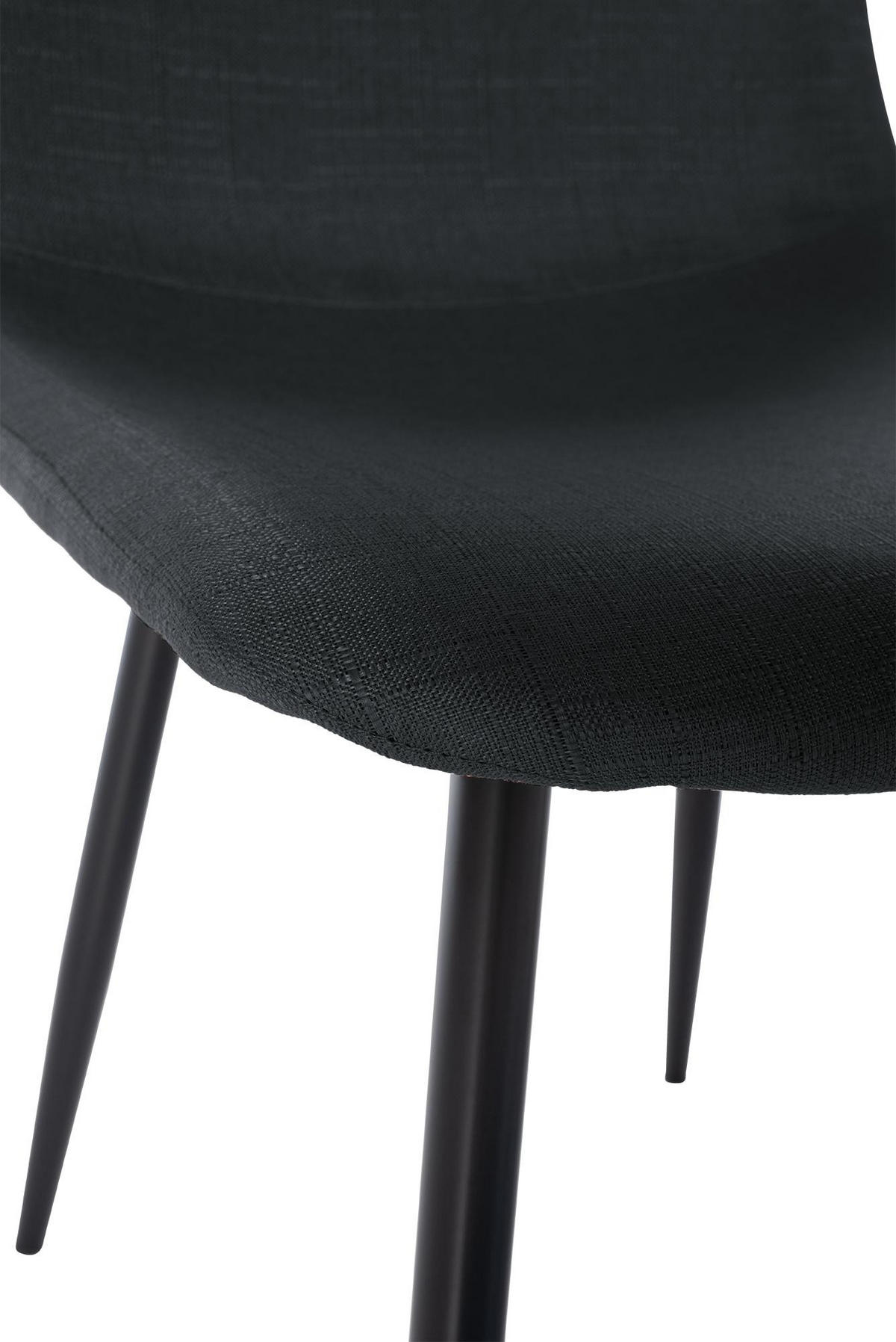 STUHL 4er Set Stoff Schwarz - Schwarz, Textil/Metall (44/88/51cm) - CLP