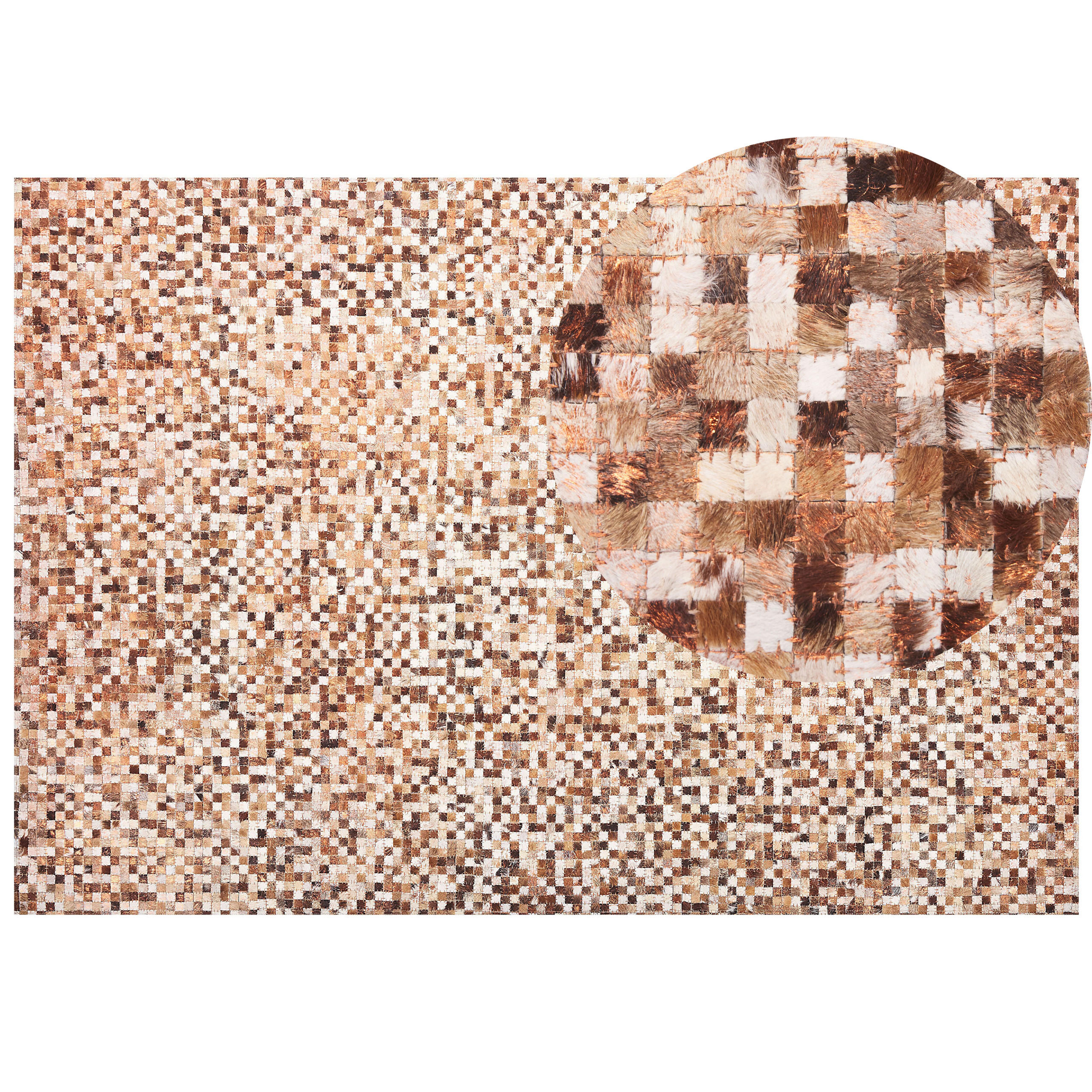 KURZFLOR-TEPPICH Torul 230/160 cm - Braun, Fell (160/230cm) - Beliani