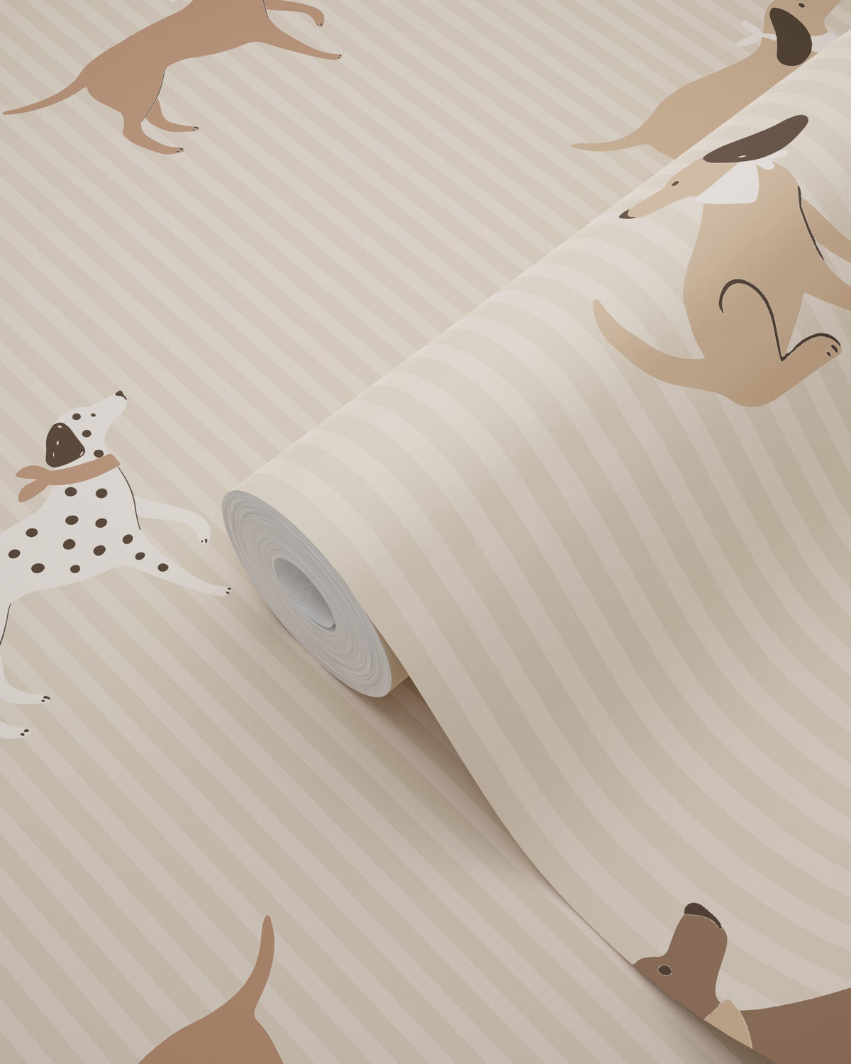 TAPETE Hunde 50 x 900 cm - Braun, Papier (50/0.1cm) - ESTAhome