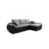 ECKSCHLAFSOFA ALEX – Grau + Schwarz (Lawa 05 + Soft 11) + Hocker - Rechts - Grau, Holzwerkstoff/Metall (275/155cm) - Möblo