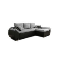 ECKSOFA - ALEX – Grau + Schwarz (Lawa 05 + Soft 11) - Rechts - Grau, Holzwerkstoff/Metall (275/155cm) - Möblo