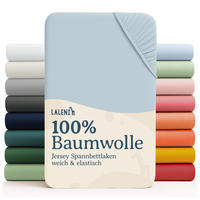 SPANNBETTLAKEN für Beistellbett & Stubenwagen – 100% Baumwolle, Atmungsaktiv & Weich, 50x89x10 cm, Hellblau - Hellblau, Textil (50/89cm) - Laleni