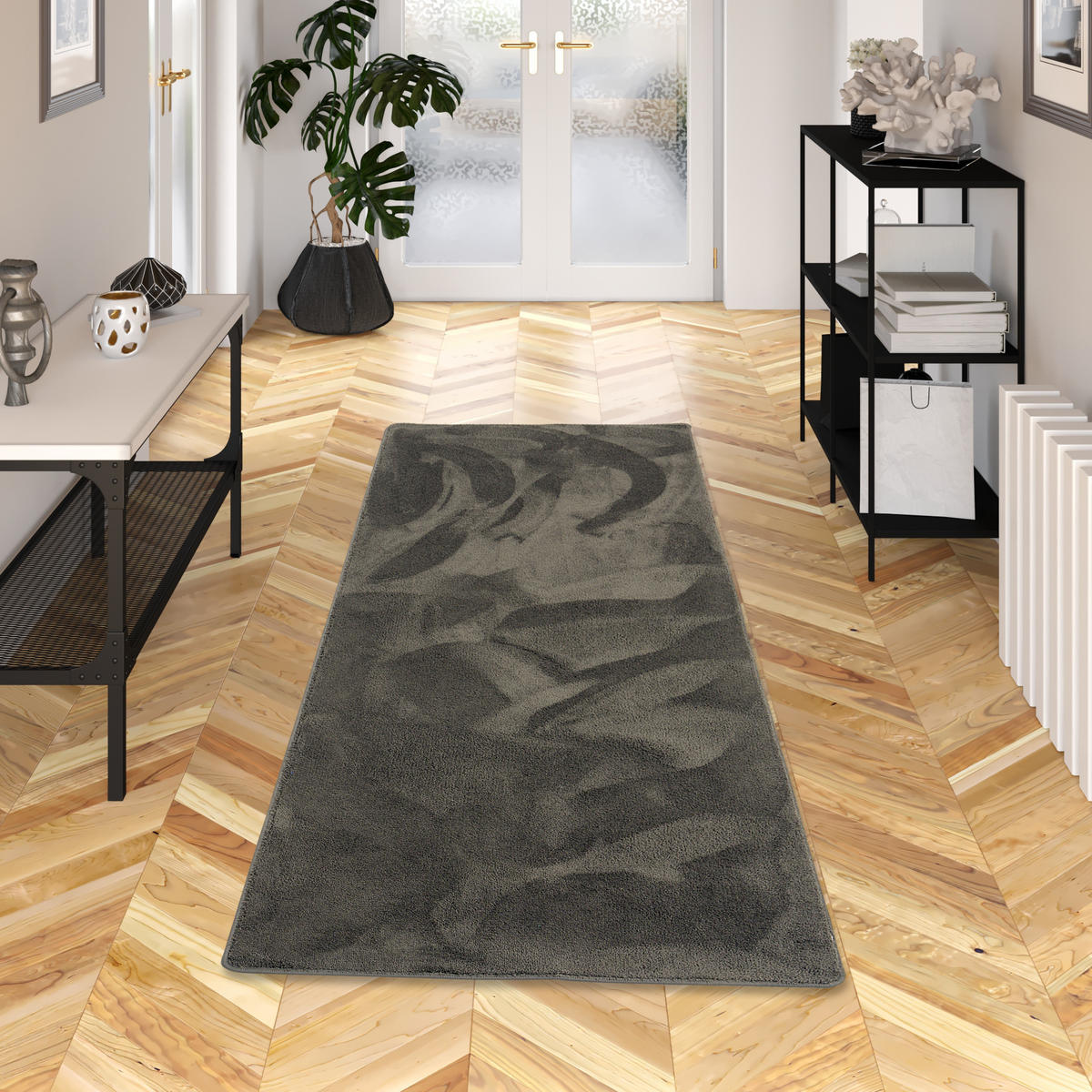 LUXUS SUPER SOFT HOCHFLOR LANGFLOR TEPPICH LÄUFER DELUXE - Anthrazit, Textil (80/320cm) - Snapstyle