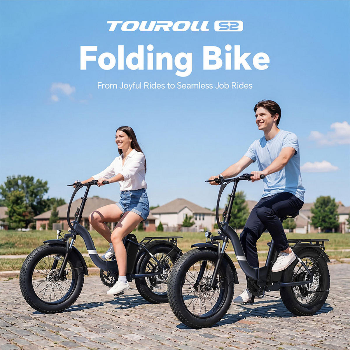E-BIKE Touroll S2 – Meistert jedes Terrain mit 150 km Reichweite Fettsuchereifen - Blau, Metall (77.5cm) - Touroll