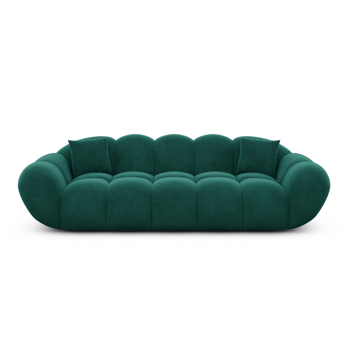 3-SITZER-SOFA Liva Smaragdgrün Samtstoff - Smaragdgrün, Textil (233/70/93cm) - VAROYAL