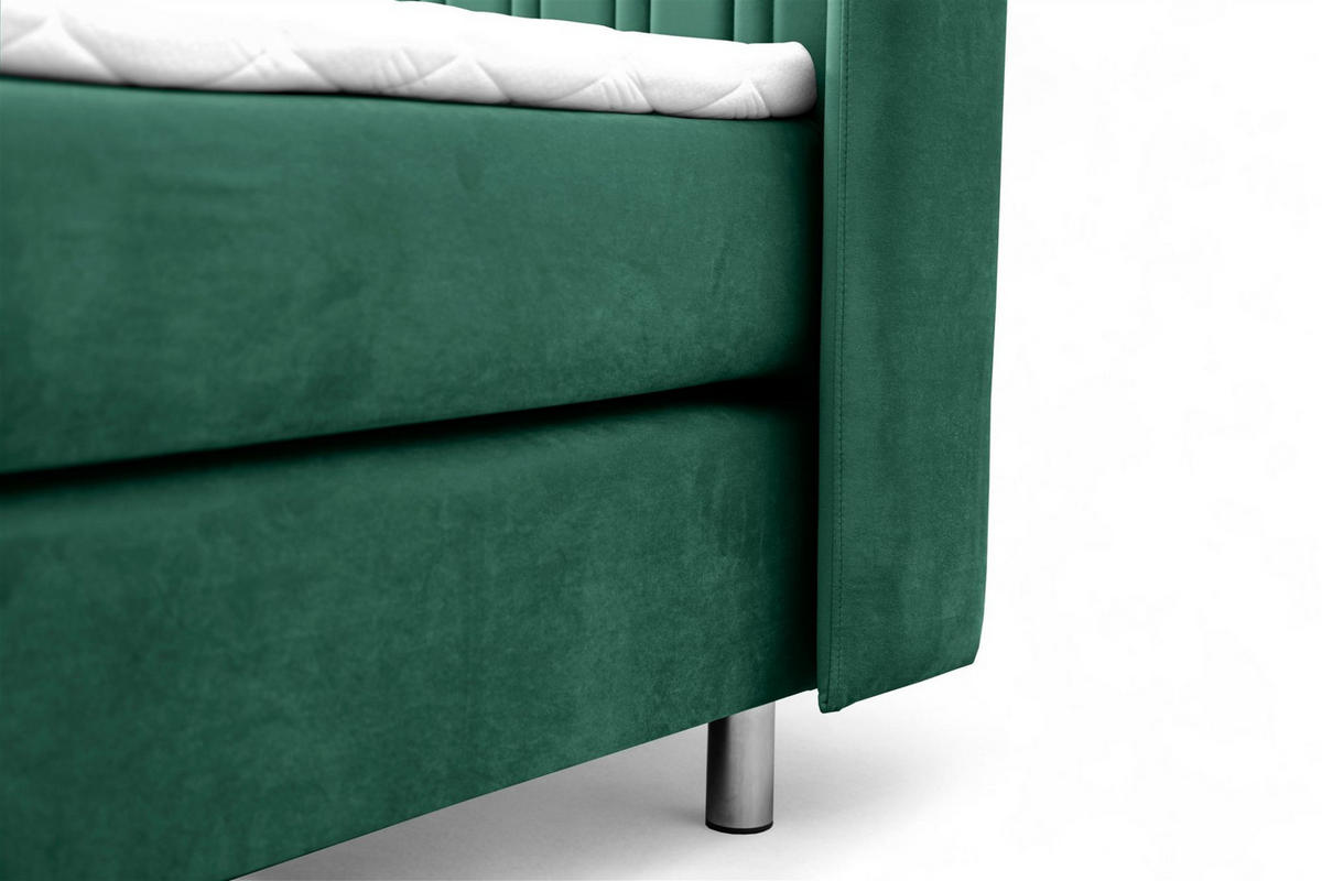 BOXSPRINGBETT Agnus - Grün, Holzwerkstoff/Textil (120/200cm) - Fun Möbel