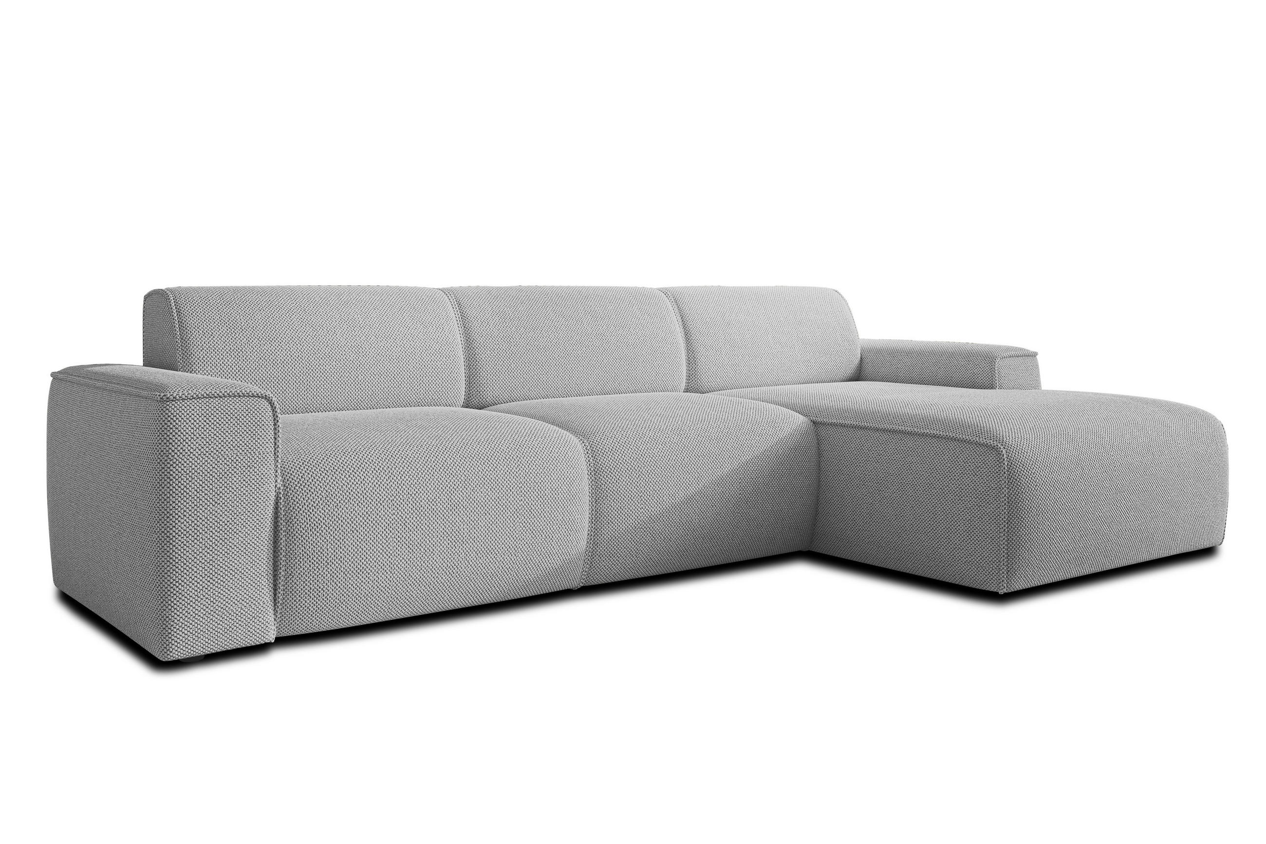 ECKSOFA L Form Didim mini Ivory 310/165/78 cm – stilvolle kleine Eckcouch R - Greige/Champagner, Kunststoff/Textil (310/165cm) - AX Living