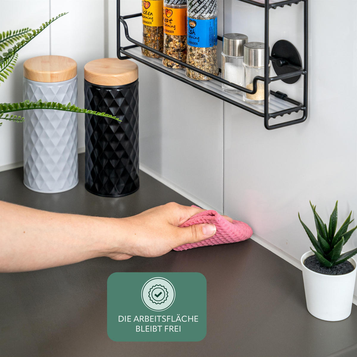 GEWÜRZREGAL, schwarz, Stahl - Schwarz, Metall (32.5/20/6.5cm) - bremermann