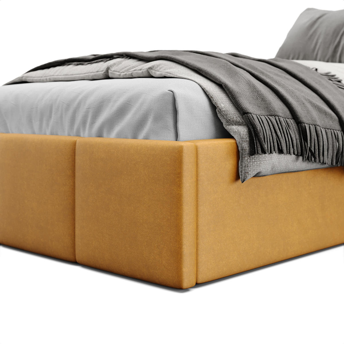 POLSTERBETT für Schlafzimmer Bett mit Stauraum Gelb 90x200cm - Gelb, Holzwerkstoff/Textil (90/200cm) - Muralo
