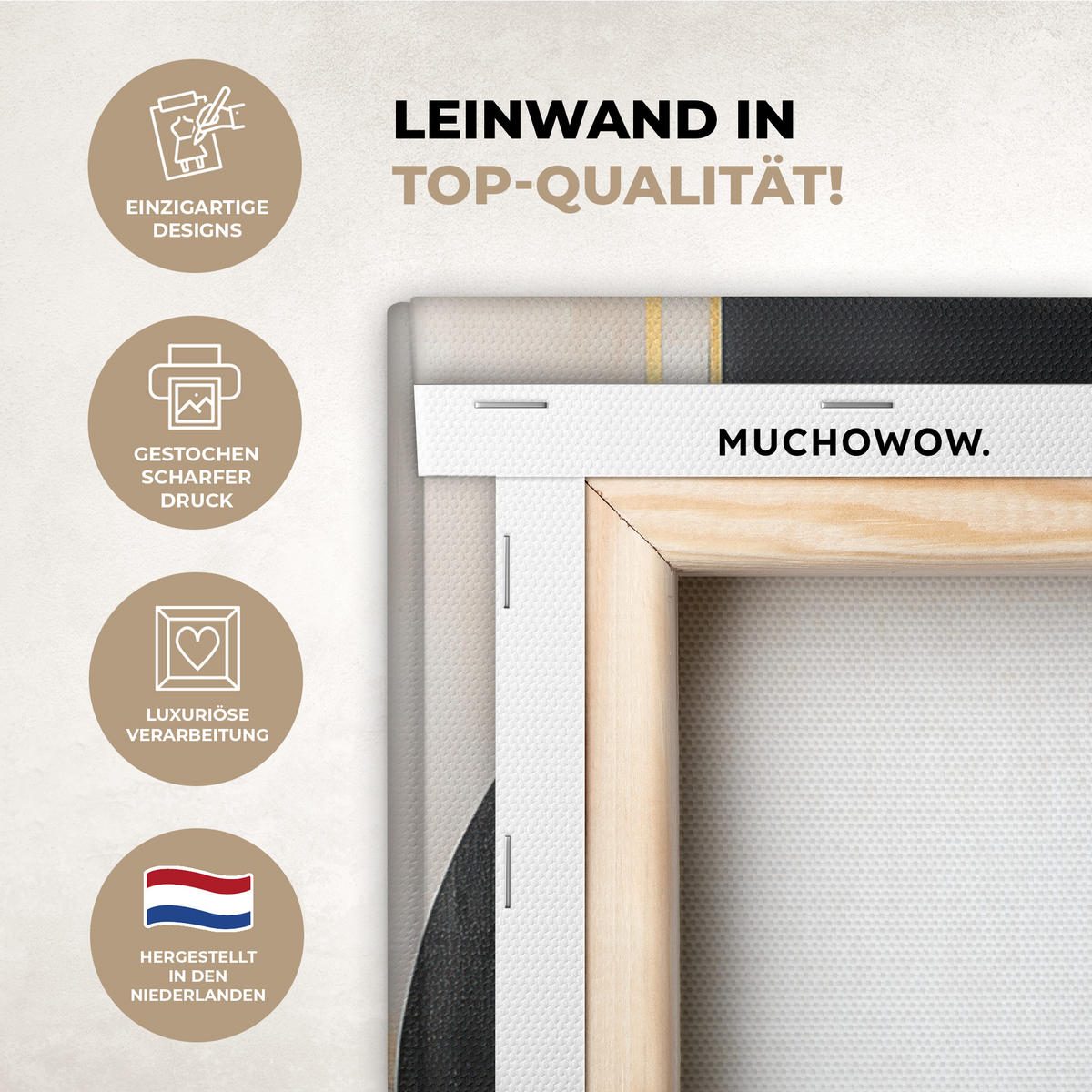 LEINWANDBILD Abstrakt - Gold - Silber - Formen - Ästhetisch - Modern Wandbild Wohnzimmer 60x80 cm - Goldfarben, Textil (60/80cm) - MuchoWow