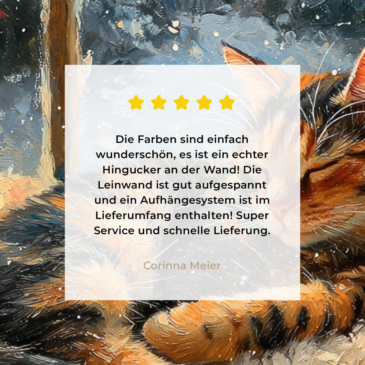 LEINWANDBILD Katze - Weihnachten - Winter - Tier 60x80 cm - Bernsteinfarben, Textil (60/80cm) - MuchoWow