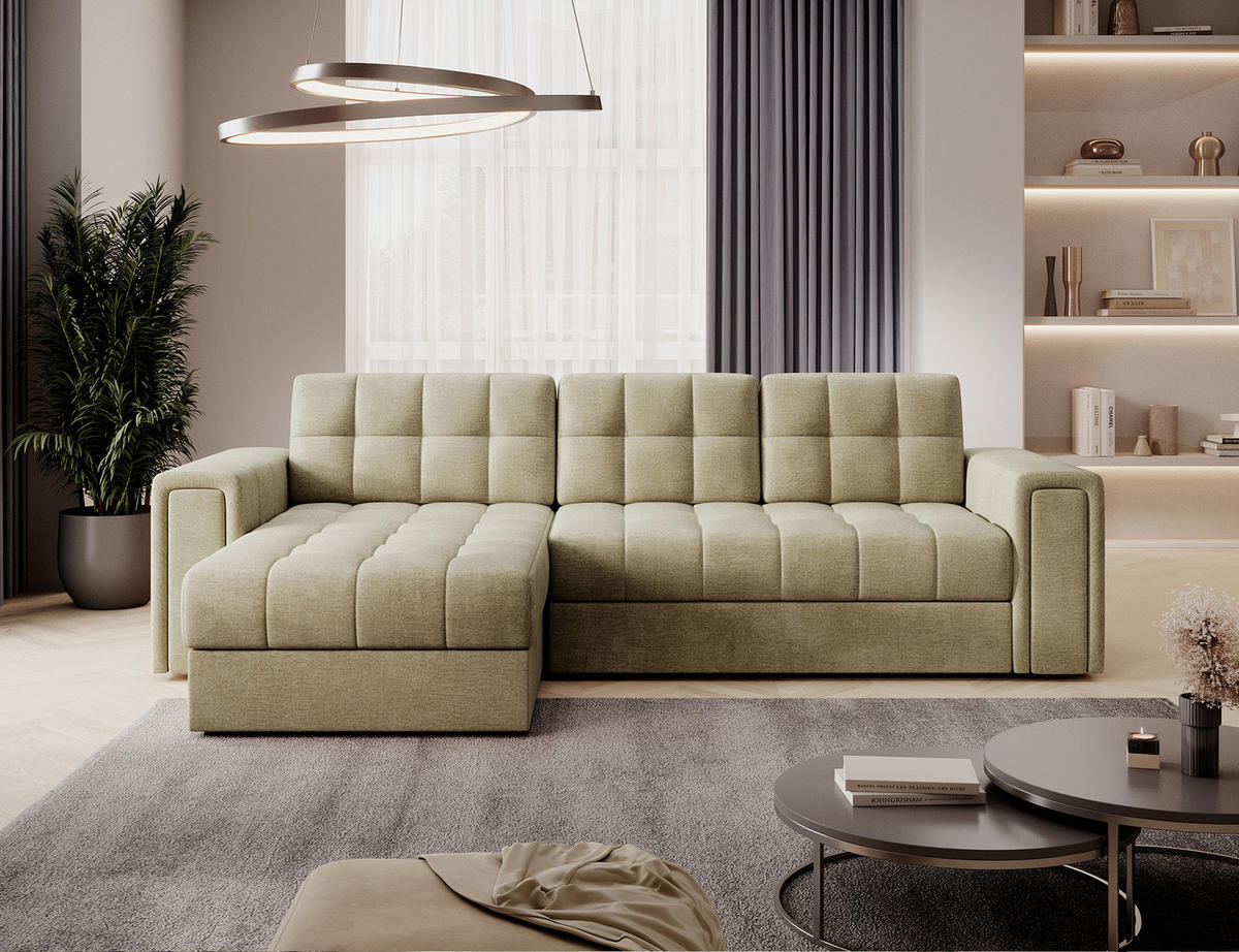 ECKSOFA BLENDI - Dunkelbeige (Monolith 04) - Beige, Holzwerkstoff (260/150cm) - Möblo