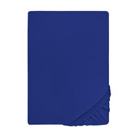 SPANNBETTTUCH Premium Jersey saphir, 140x200 cm - 160x200 cm - Dunkelblau, Textil (160/200cm) - biberna