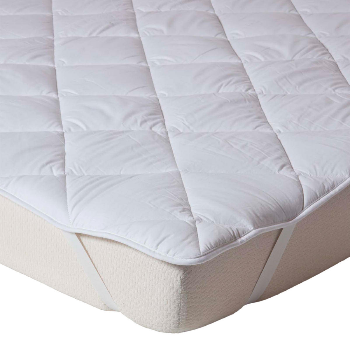 MATRATZENTOPPER Premium 160/200 cm, dicht gefüllte Baumwolle - Weiß, Textil (160/200cm) - Homescapes