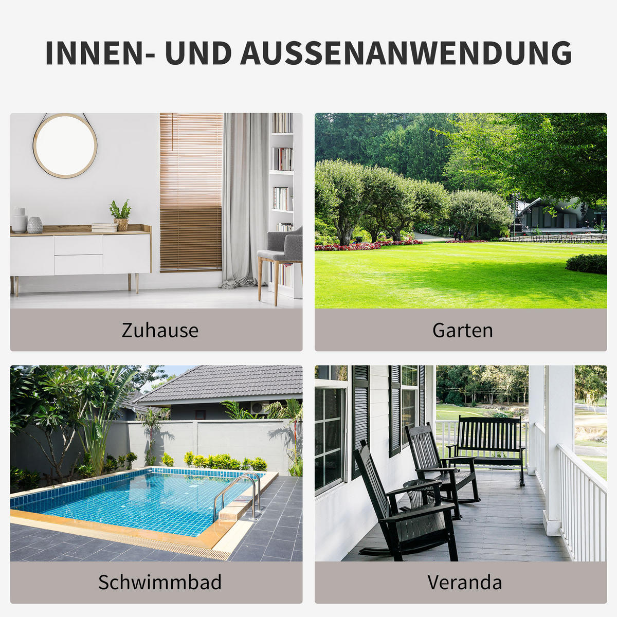 Poly-Rattan Sofa, Metall, Grau - Grau, Metall (70/80/185cm) - Outsunny