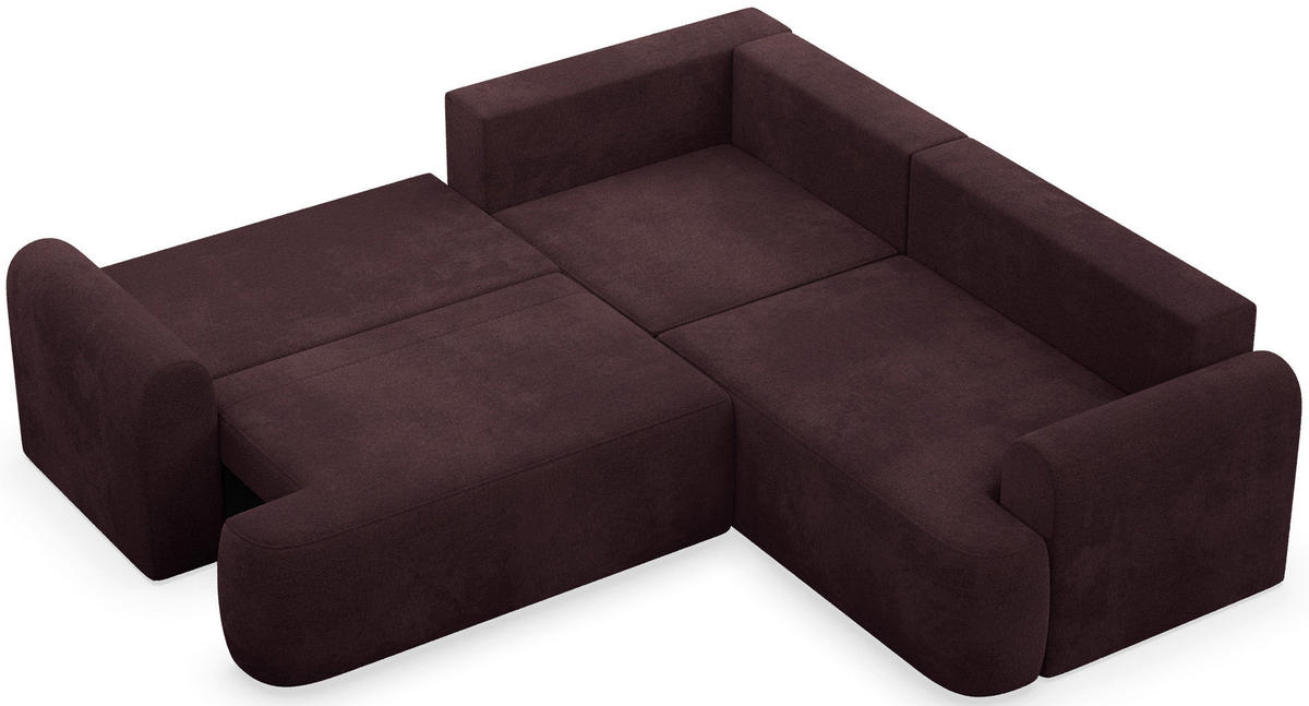 ROHOVÁ pohovka Kaveo, 245 cm univerzální s rohovým dílem - černá/švestka, textil/plast (245/245cm) - Selsey