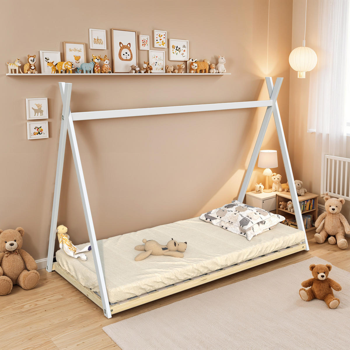HAUSBETT SIOUX mit Lattenrost/ Kinderbett 90x190 - Weiß - Weiß, Holz (90/190cm) - Weber Industries