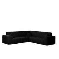 ECKSOFA Corner NIMES Stilvol Stoff Verita Schwarz - Schwarz, Holz (246/246cm) - Kaiser Möbel