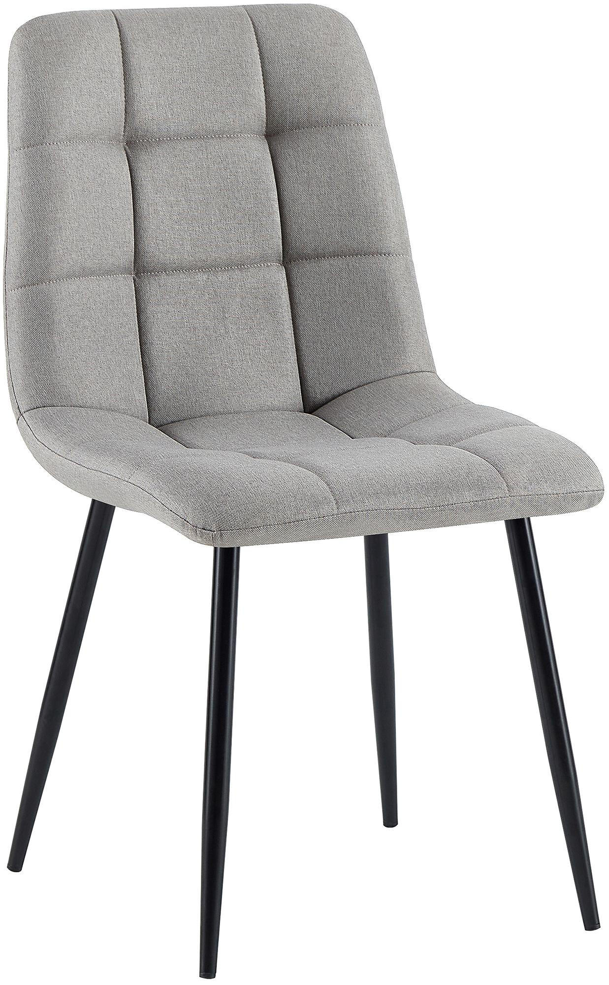 STUHL Stoff Hellgrau - Hellgrau/Schwarz, Textil/Metall (45/84/55cm) - CLP