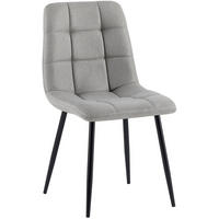 STUHL Stoff Hellgrau - Hellgrau/Schwarz, Textil/Metall (45/84/55cm) - CLP