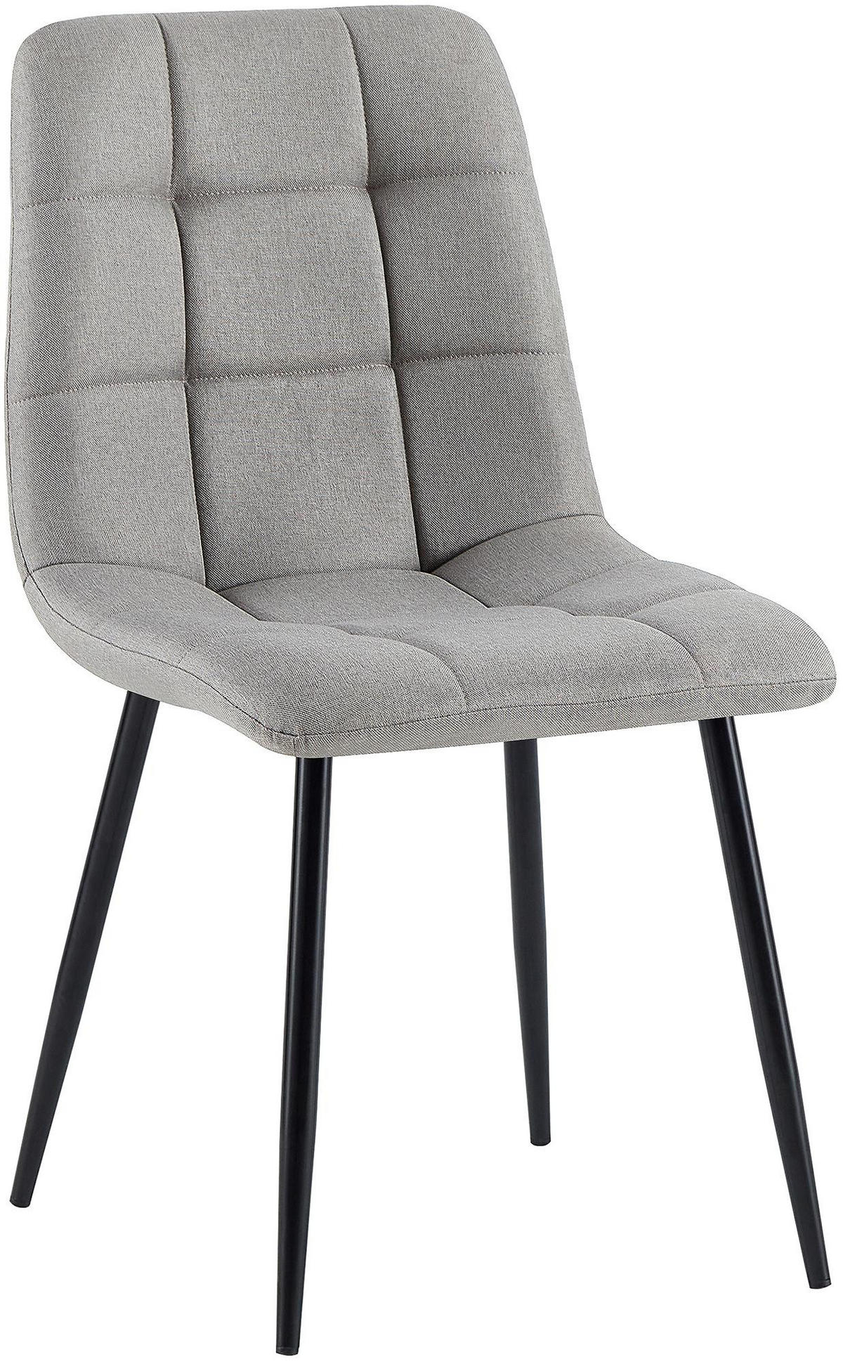 STUHL Stoff Hellgrau - Hellgrau/Schwarz, Textil/Metall (45/84/55cm) - CLP