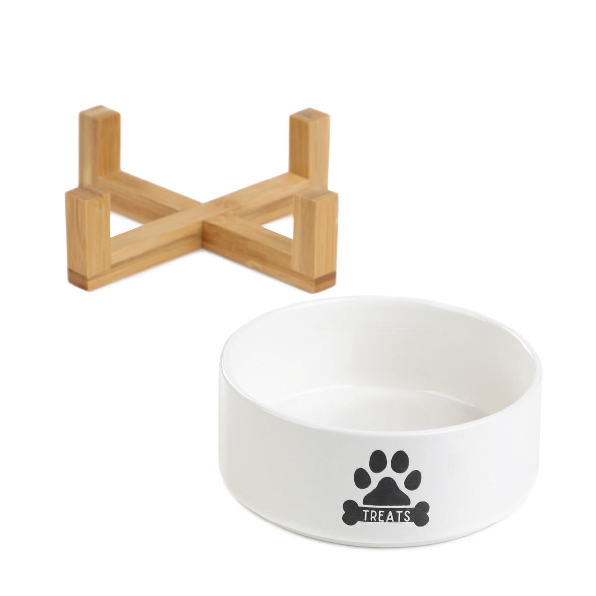 HUNDENAPF Treats 13/7 cm - Weiß, Keramik (13/13/7cm) - Homla