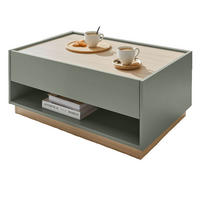 COUCHTISCH in Salbei Grün und Eiche, Wohnzimmertisch mit Schubkasten, 90 x 60 cm - Salbeigrün/Eichefarben, Holz/Holzwerkstoff (60/90/38cm) - Furn.Design