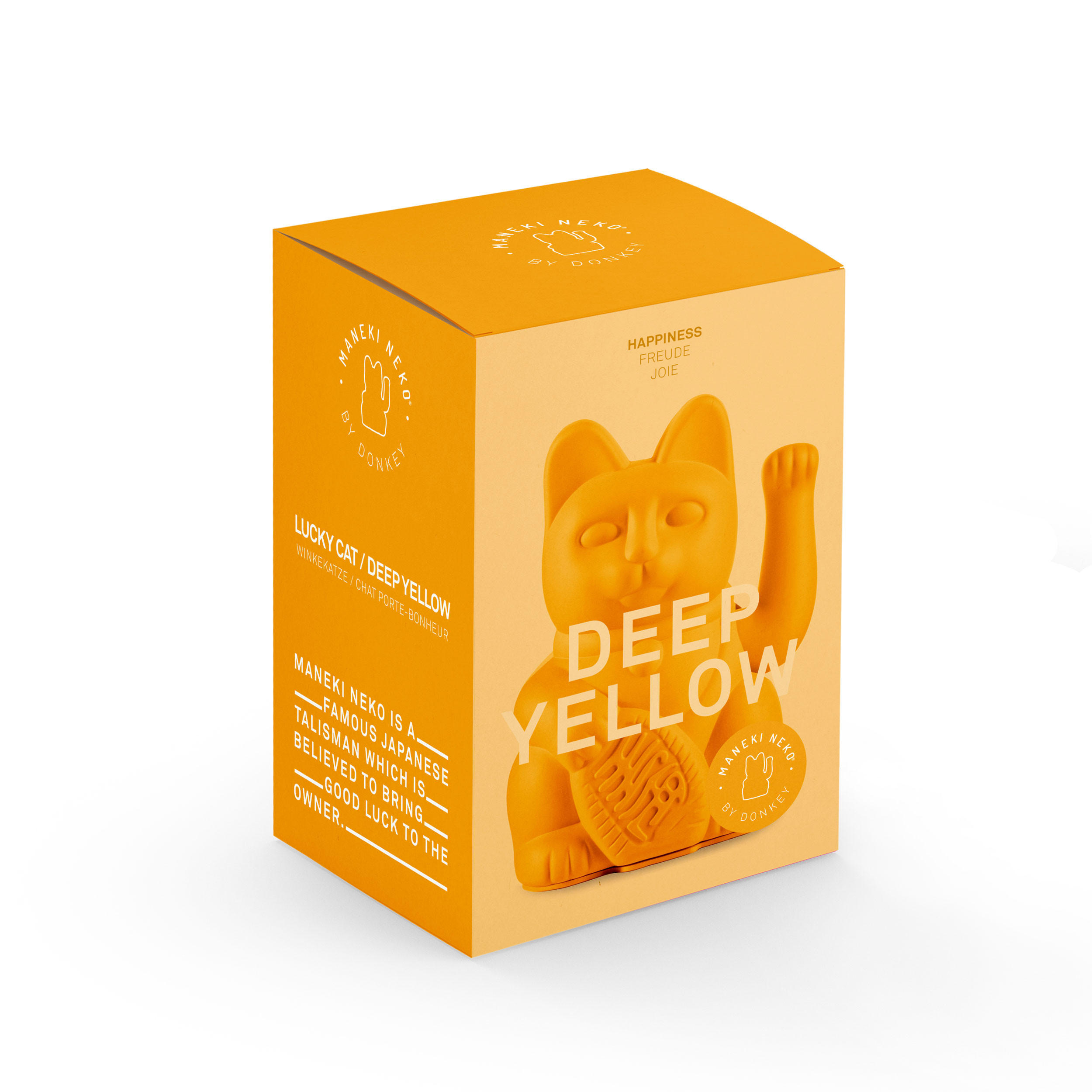 WINKEKATZE Lucky Cat Classic, Kunststoff, Deep Yellow, ca. 15 cm - Gelb, Kunststoff (8.5/15/10.5cm) - Donkey Products