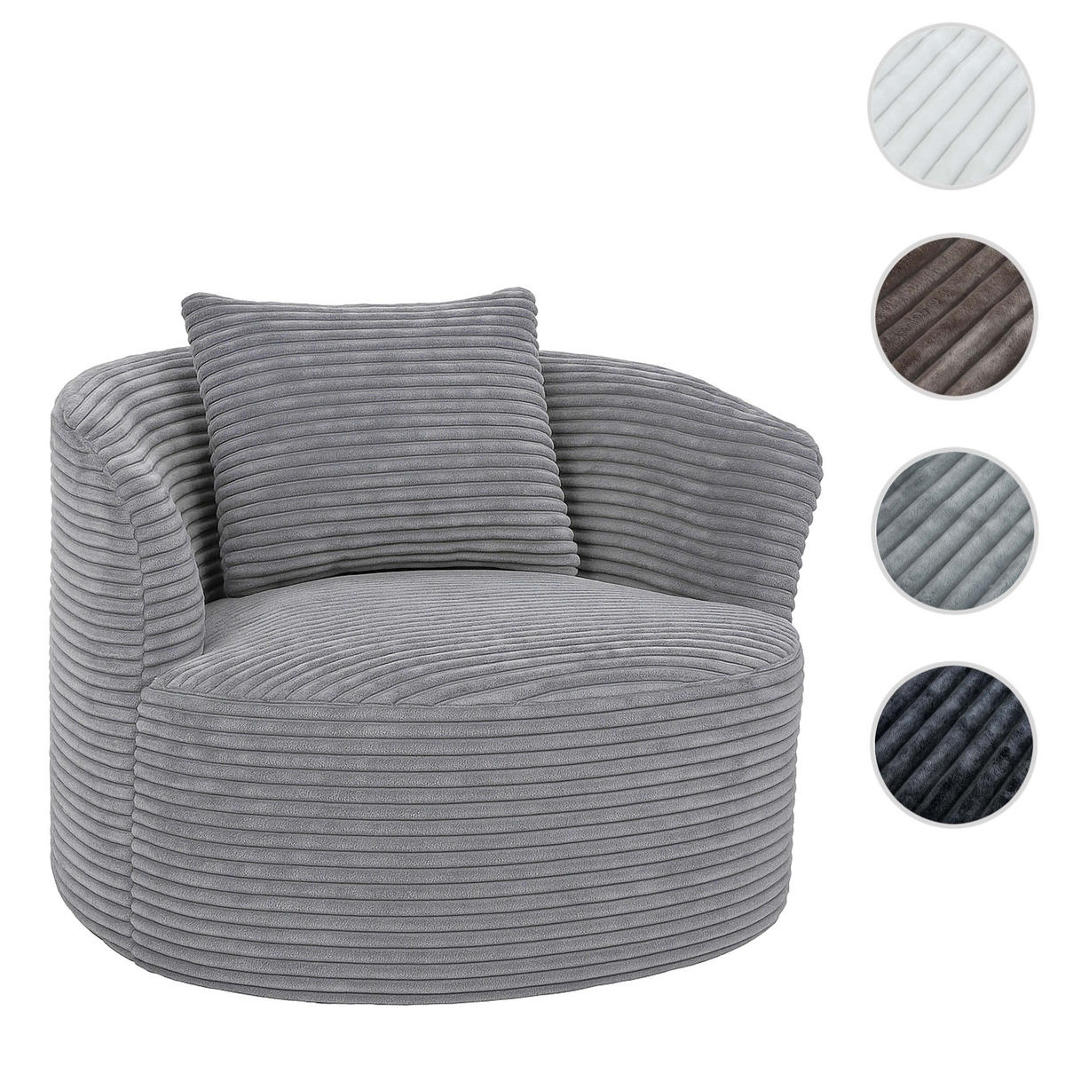 KRESLO - sivá, textil (100/66/86cm) - MCW