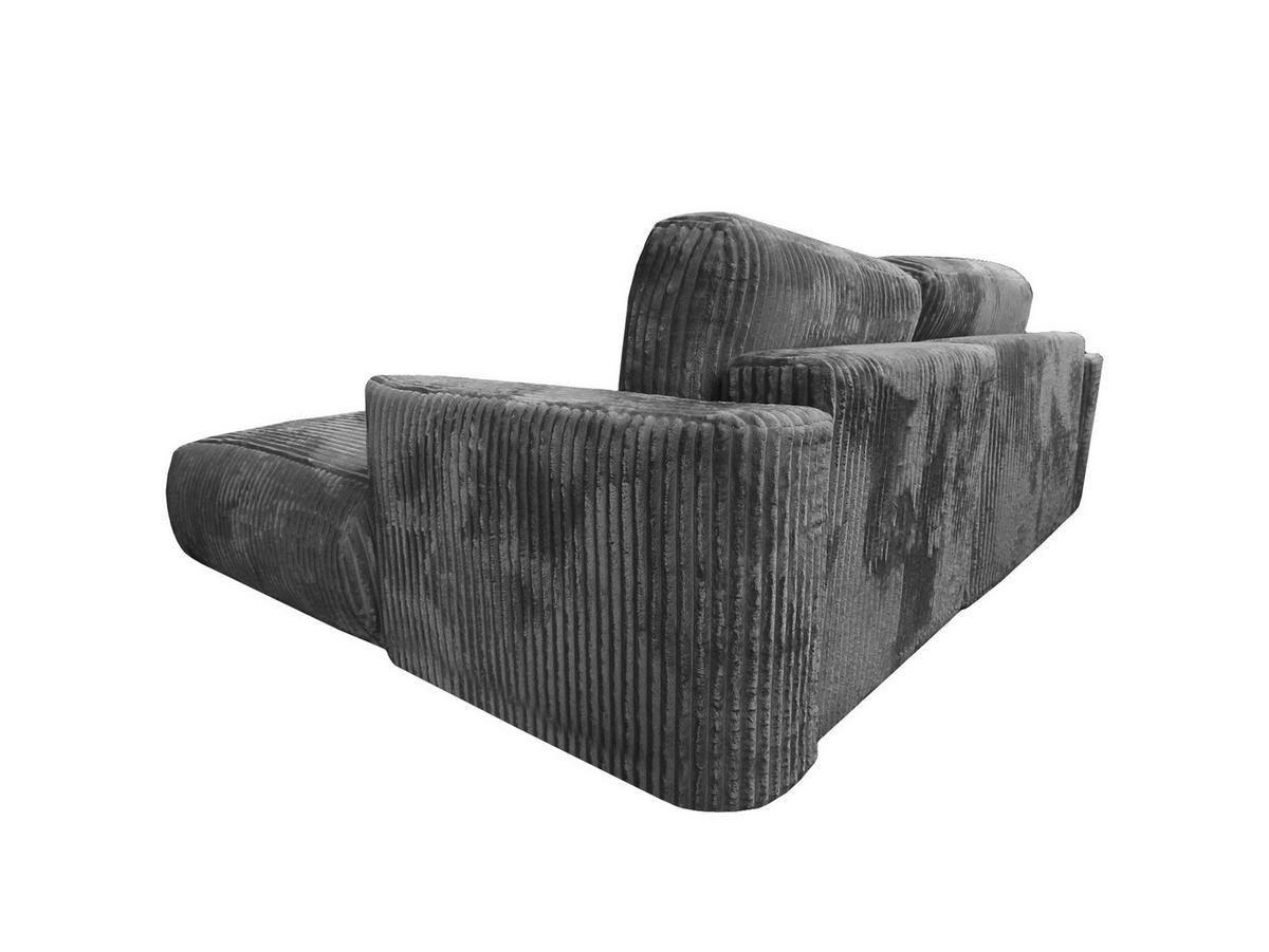 ECKSOFA Luna L rechts Grau aus Cord - Grau, Textil (271/195cm) - KS Home Concept