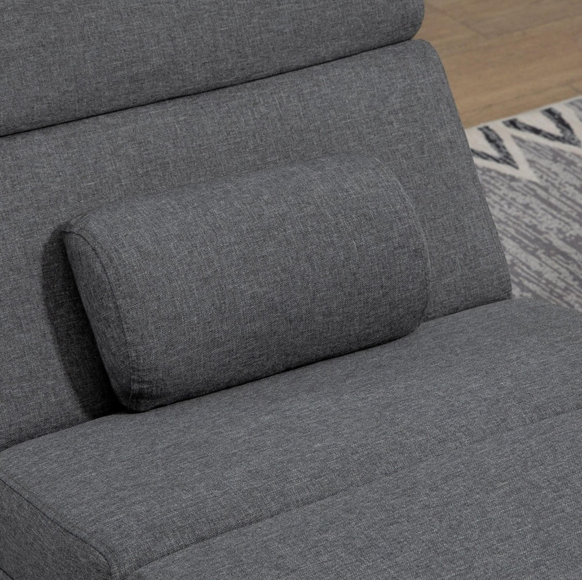 RELAXSESSEL in Dunkelgrau 168x56x84 cm mit Vibrationsmassage und Lendenwärme - Dunkelgrau, Textil (56/84/168cm) - IVMEU