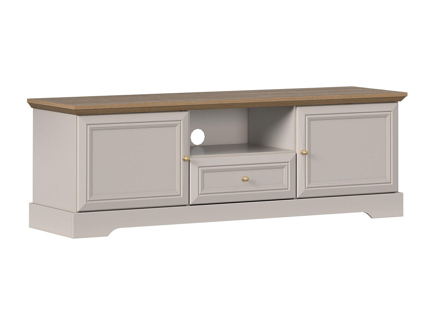 TV-BOARD - 154.7 x 46.2 - holz - beige, naturfarben hell Zarula - Beige/Naturfarben, Holz (154.7/53.1/46.2cm) - Vente-Unique