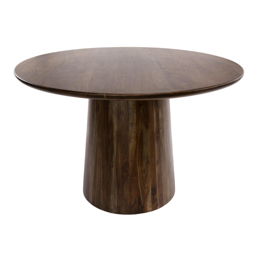 ESSTISCH ONDA ROTONDO Runder Massivholz-Tisch mit Säulenfuß Akazie 130Ø - Akaziefarben, Holz (130/130/76cm) - alesvelt
