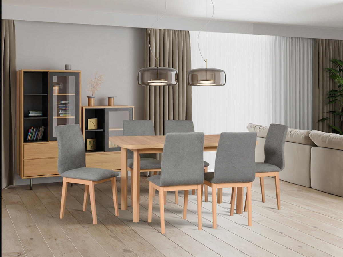 STUHL 2er LUNA 1 sonoma - Sonoma Eiche, Holz (43/94/40cm) - Leaf Design