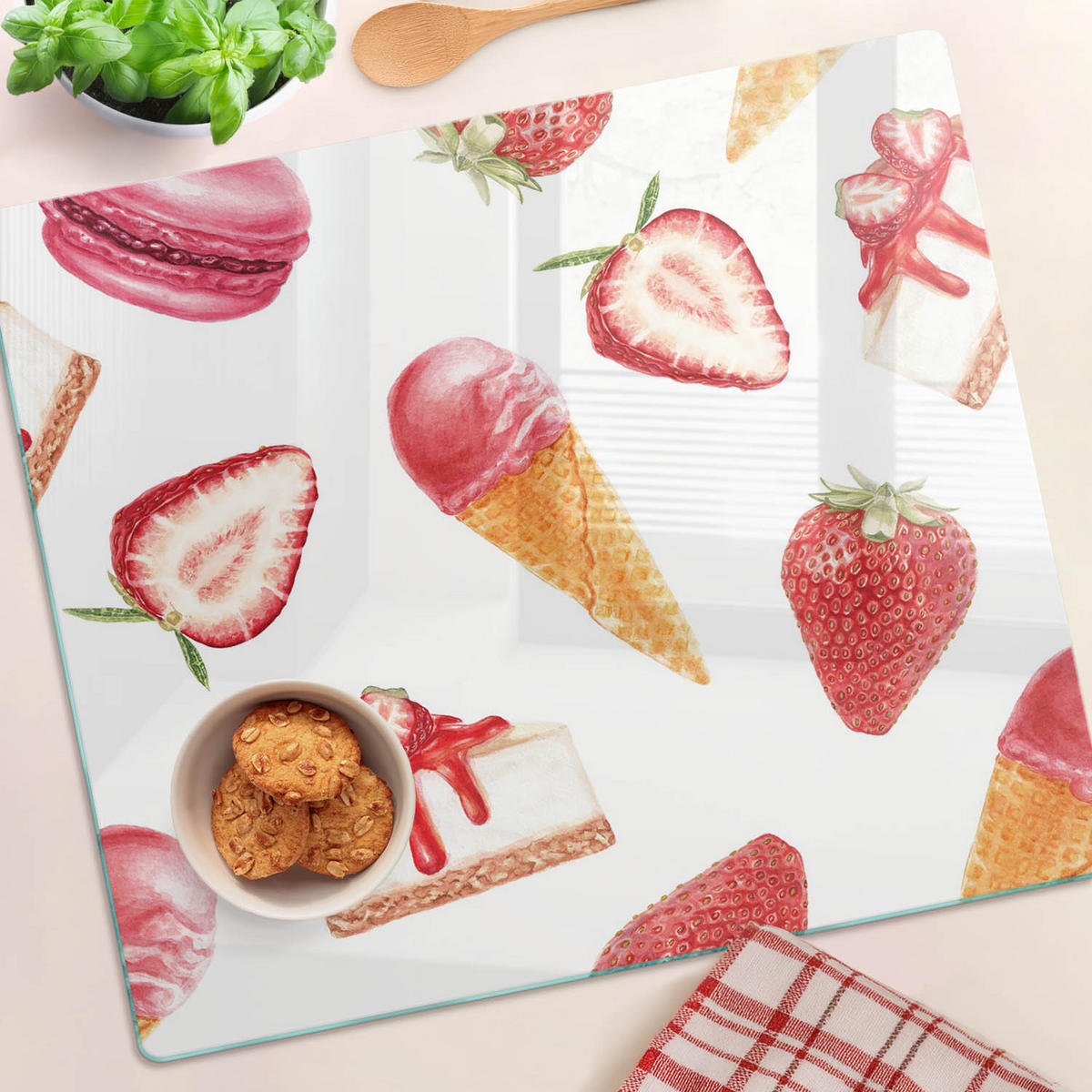 GLASPLATTE 60x52 cm Nachtisch - Rot, Glas (60/0.4/52cm) - TULUP