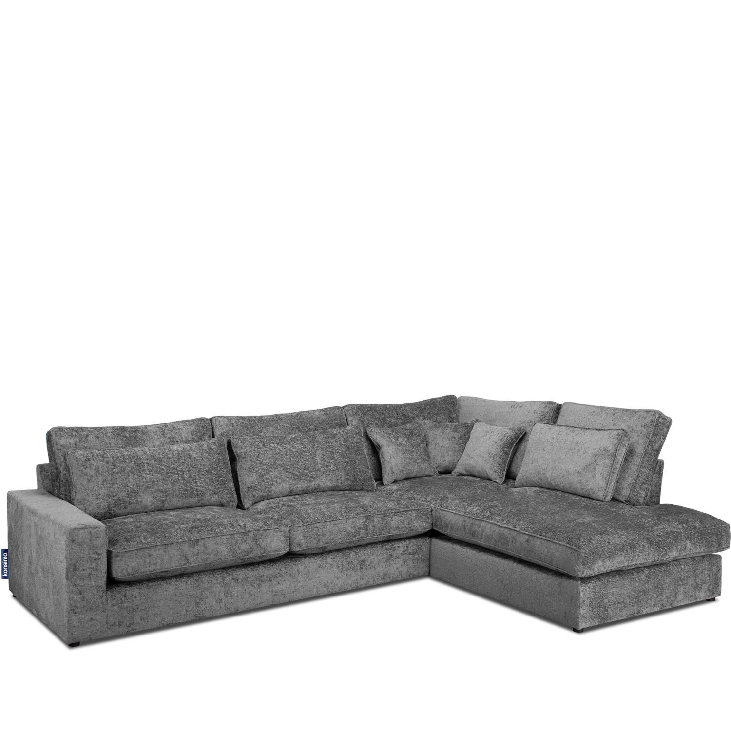 ECKSOFA RECHTS IMPERA Modern 4/5 Sitzer, Dunkelgrau - Dunkelgrau, Textil (314/224cm) - KONSIMO®