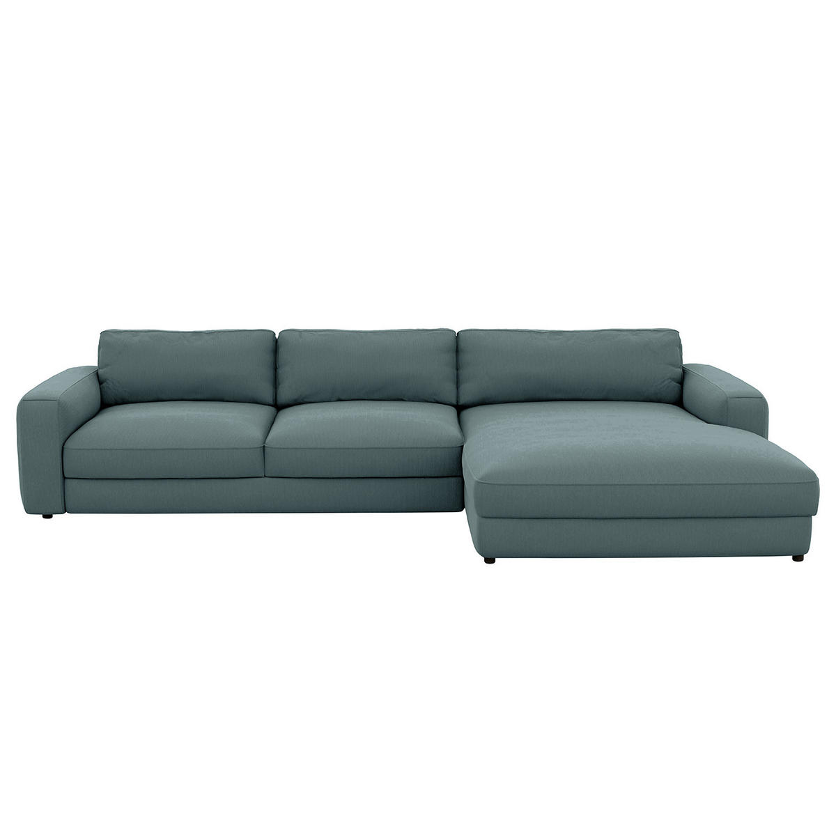 ECKSOFA mit Schlaffunktion - Blaugrau, Kunststoff/Textil (303/176cm) - home24
