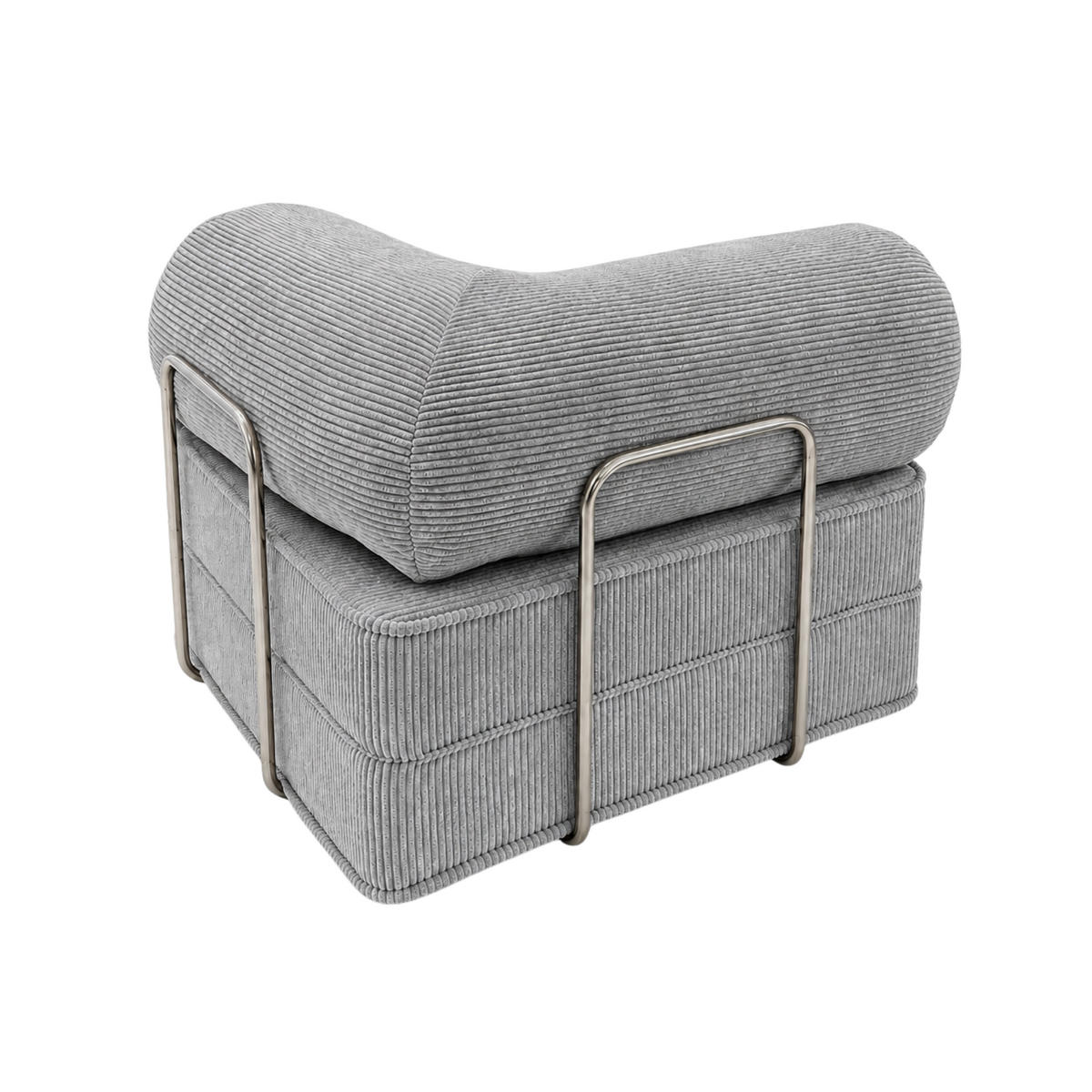 LOUNGE Sessel aus Cordstoff Hellgrau - Grau, Textil (100/70/100cm) - SURB