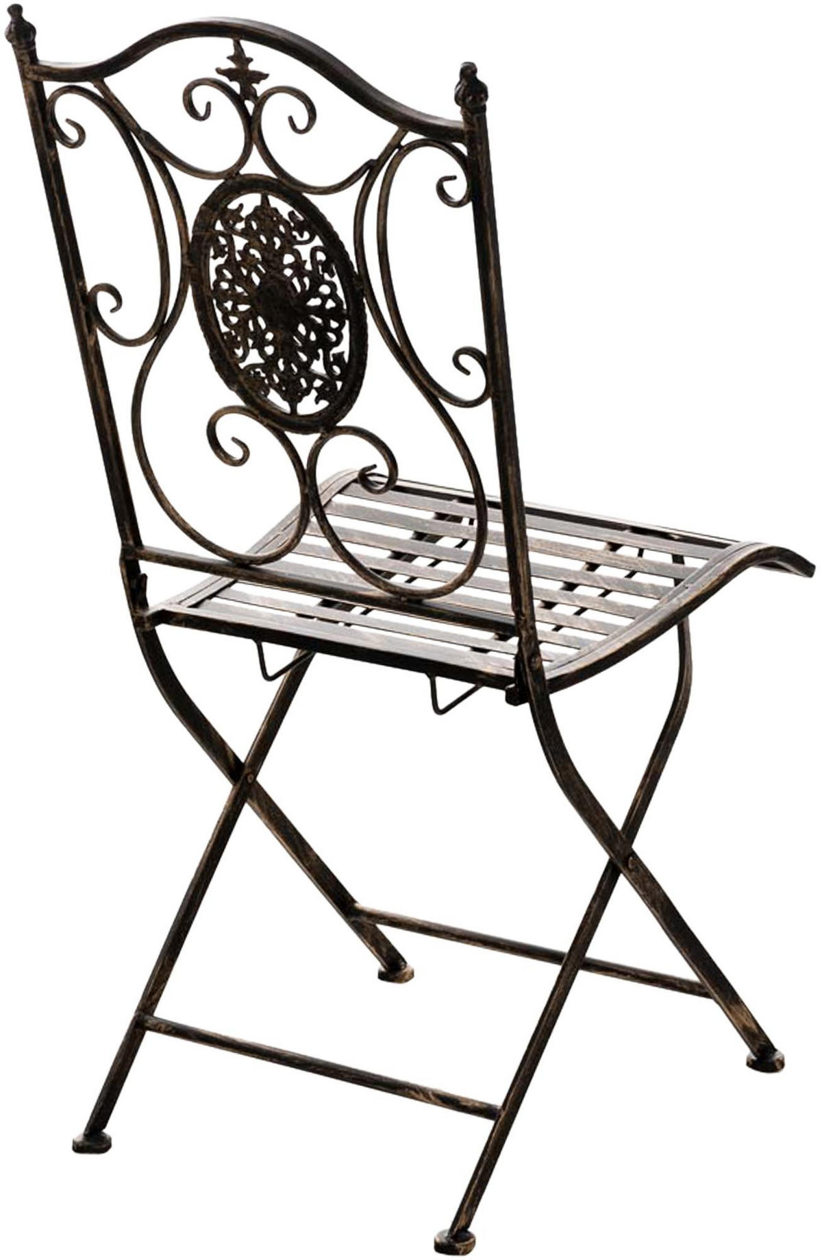 GARTENKLAPPSTUHL Metall Bronze - Bronzefarben, Metall (42/91/49cm) - CLP