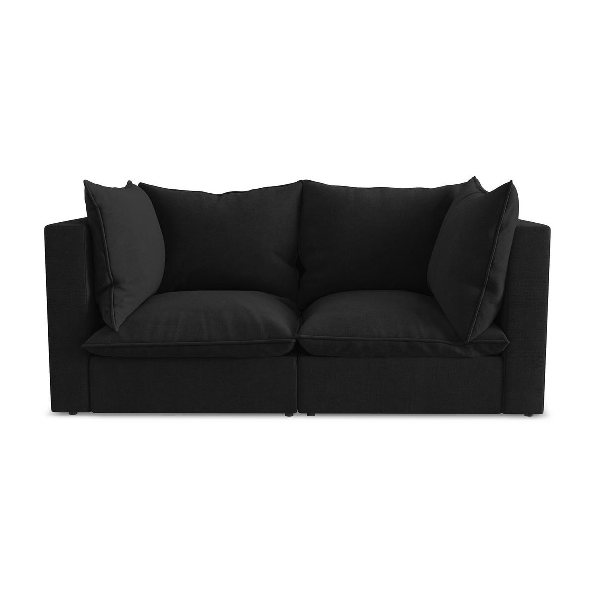 2-SITZER SOFA Strukturstoff Schwarz - Schwarz, Holzwerkstoff/Kunststoff (180/77/90cm) - LaMiaSofa