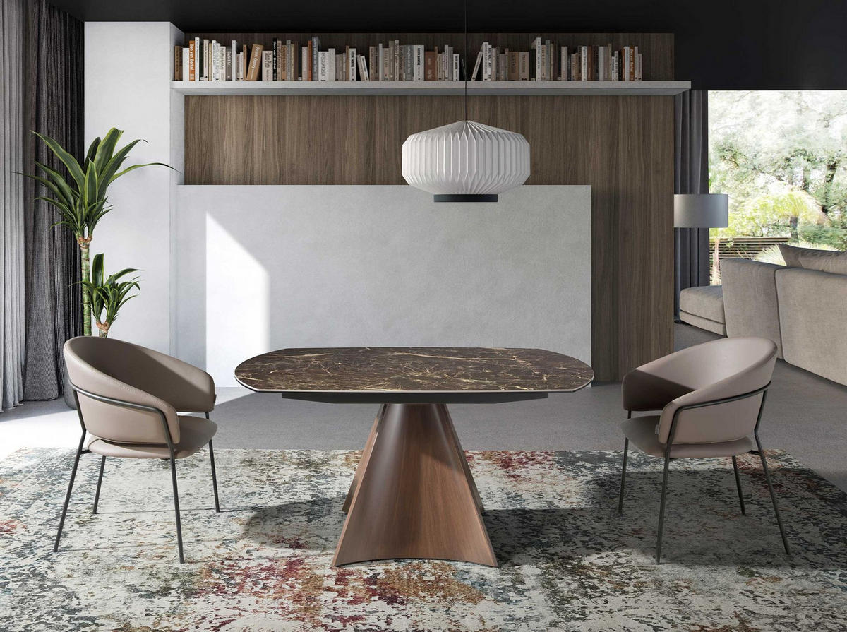 ESSTISCH oval Braun 135/90/75 cm - Braun, Stein (90/135/75cm) - ANGEL CERDA